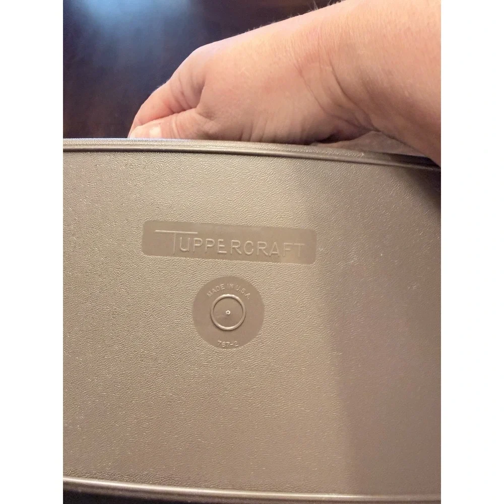 Vintage Tupperware Tuppercraft Stow-N-Go 767 Brown 3 piece change money Divided